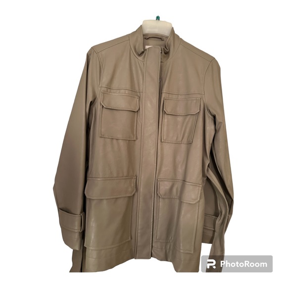 DONATED❌a•new•day, Vegan Leather, Frontier Brown Trench Coat - Picture 3 of 13